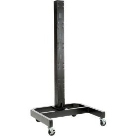 GLOBAL EQUIPMENT 78"H Mobile Post with Caster Base   Power Outlets - Black 239200BKE